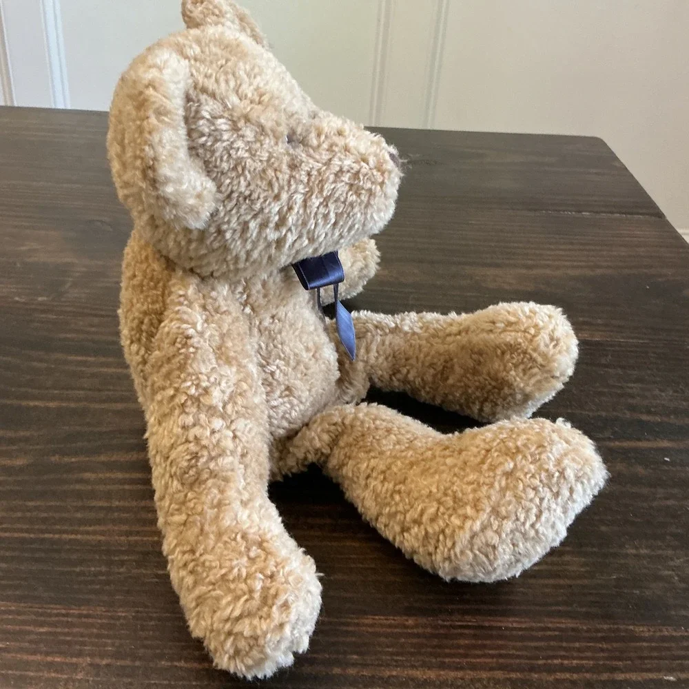 Boyds Collection Bears in the Attic Tan Teddy Bear Navy Blue Ribbon Vintage 18